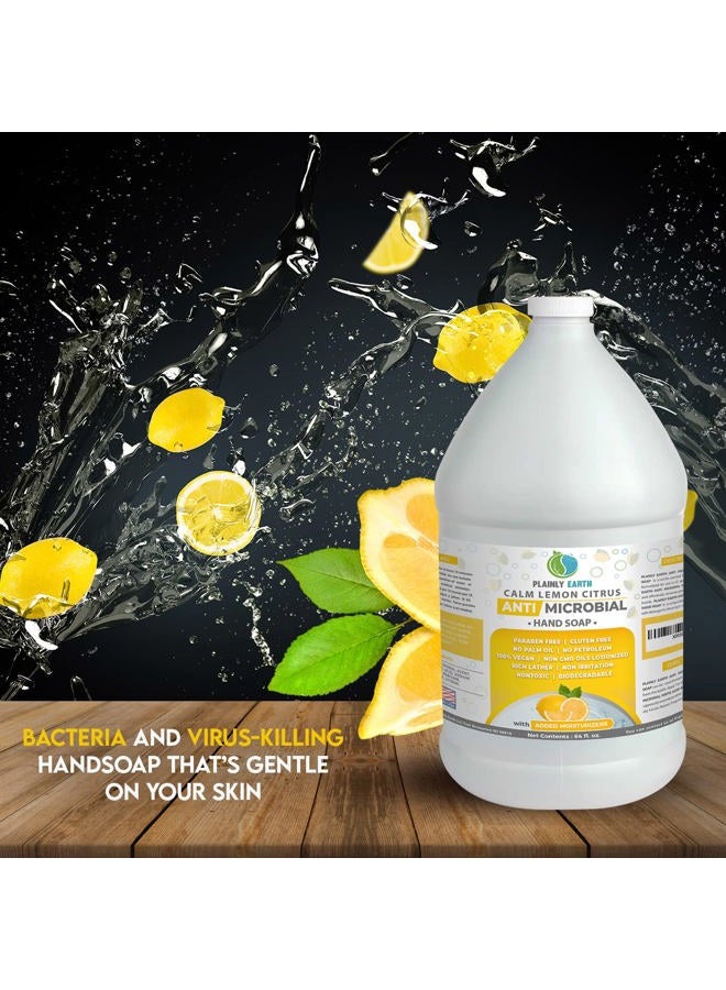 Plainly Earth Antimicrobial Liquid Hand Soap - Antibacterial Soap Refill - Hand Soap Refill Bottle - Cruelty Free Moisturizing Soap, Calm Lemon Citrus, 64 Oz - Image 3