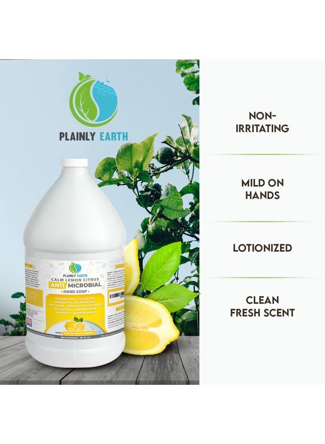 Plainly Earth Antimicrobial Liquid Hand Soap - Antibacterial Soap Refill - Hand Soap Refill Bottle - Cruelty Free Moisturizing Soap, Calm Lemon Citrus, 64 Oz - Image 5