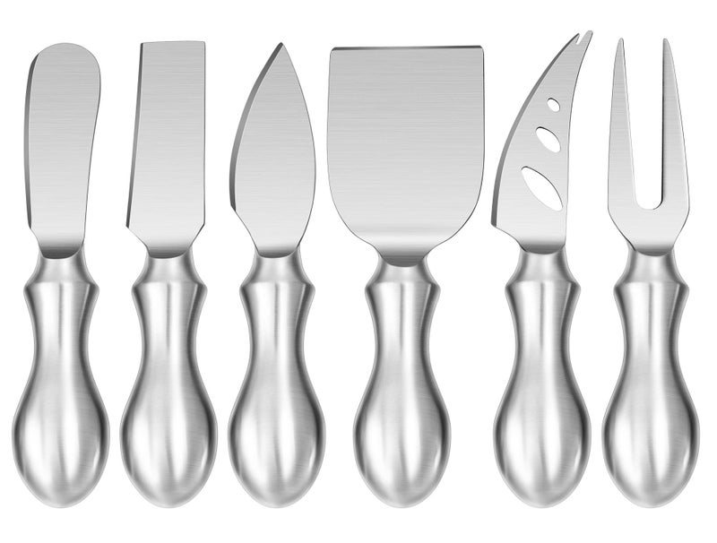 WoneNice Cheese Knife Set, 6-Piece Stainless Steel Knives for Charcuterie, Gift Ready - Image 2