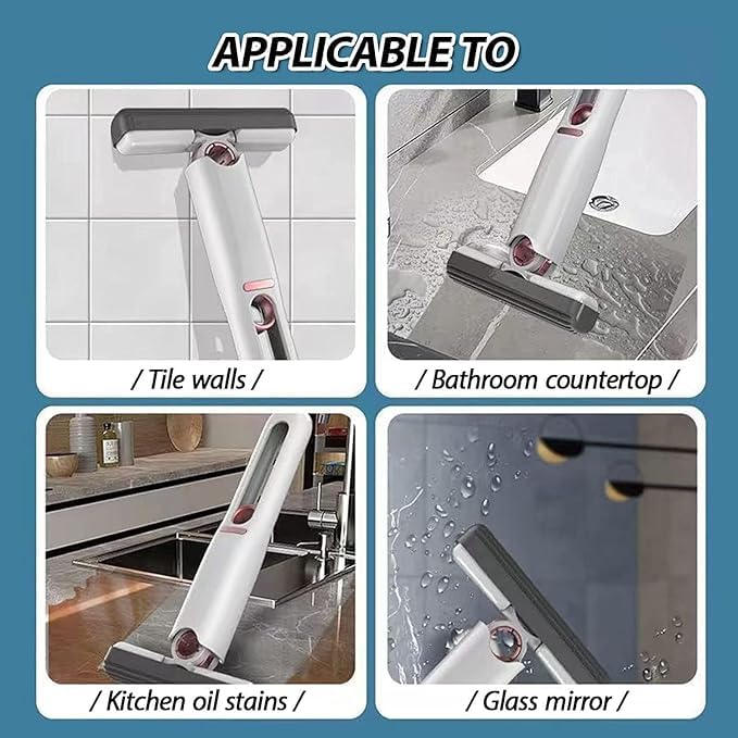 Zerolex Mini Mop for Kitchen with 2 Sponges Portable Mini Mop Self Squeeze Strong Absorbent Magic Wiper for Kitchen Small Sponge Mop Self Squeezing Dry Use for Bathroom Wall Glass Car Table Home - Image 5