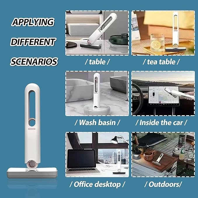 Zerolex Mini Mop for Kitchen with 2 Sponges Portable Mini Mop Self Squeeze Strong Absorbent Magic Wiper for Kitchen Small Sponge Mop Self Squeezing Dry Use for Bathroom Wall Glass Car Table Home - Image 3