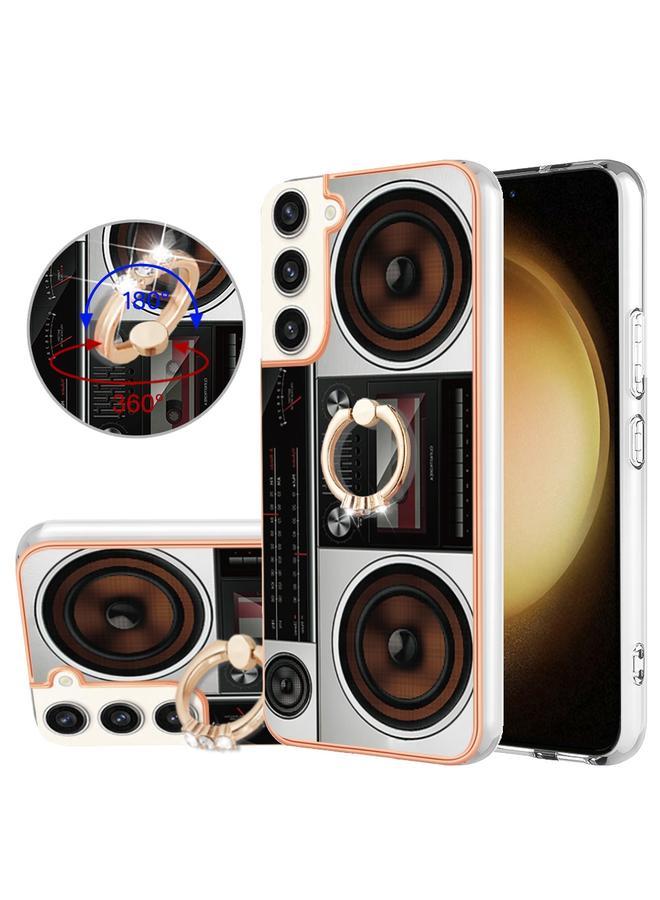 اس-توب جراب لهاتف Samsung Galaxy S23+ 5G مطلي بالكهرباء من الجانبين مع حامل حلقي - Image 1