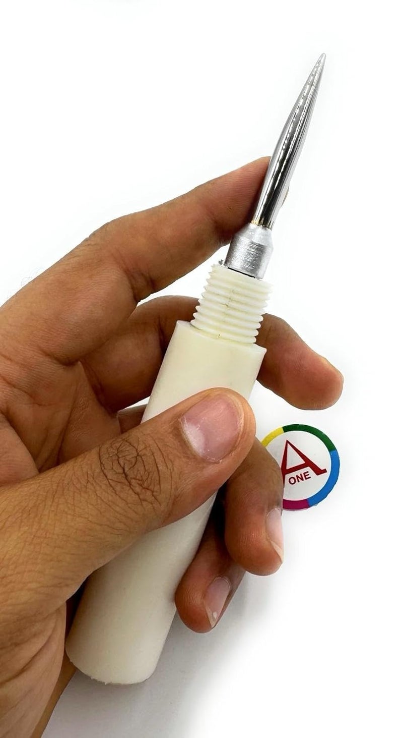 Aone Carbide Burnisher with Plastic Handle for Bezel Setting, Metal Clay, Engraving, Jewellery Making, Gold/Silver Foil or Keum-Boo Application, Watchmaking, Model Making & Hobby Crafts DIY - Image 2