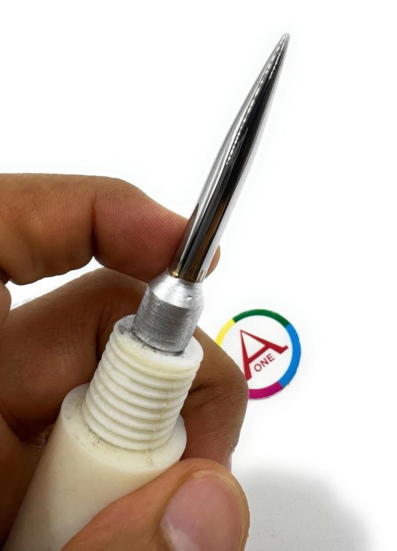 Aone Carbide Burnisher with Plastic Handle for Bezel Setting, Metal Clay, Engraving, Jewellery Making, Gold/Silver Foil or Keum-Boo Application, Watchmaking, Model Making & Hobby Crafts DIY - Image 3