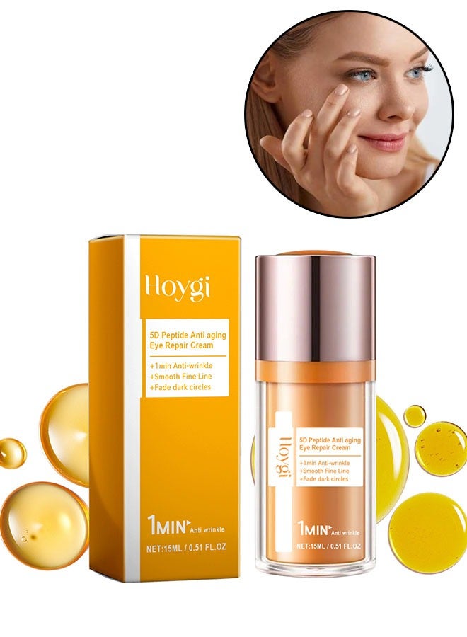 Hoygi 5D Peptides Anti-Aging Eye Repair Cream 15ml, Anti Wrinkle, Smooth Fine Line, Fade Dark Circles for All Skin Types - Image 1
