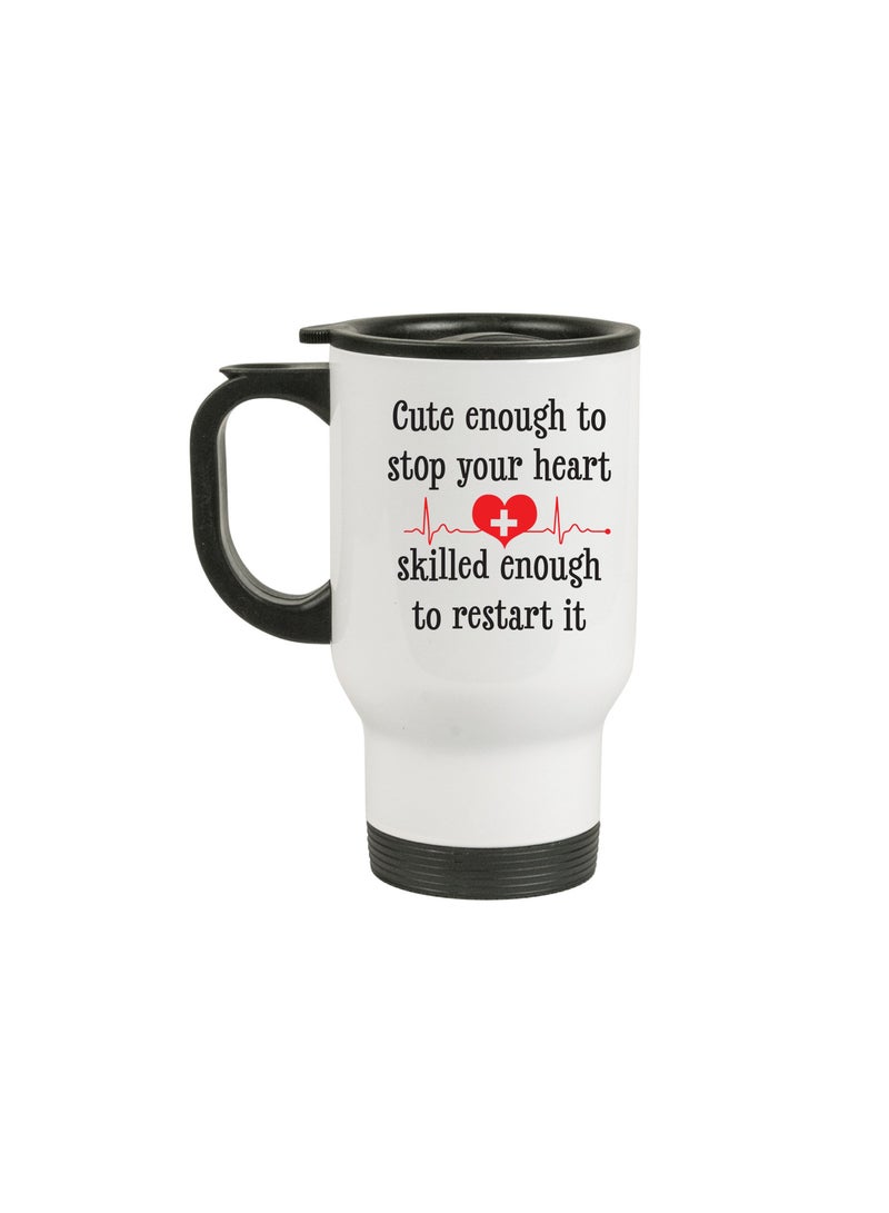 PRINTSHOP4ME Nurses' day Travel Mugs with Unique Funny Nurse Idea designs printed - For Graduation Nursing Students - Nurse Day Travel Mug Gift - Stainless steal 14oz (Design 10)  - Image 2