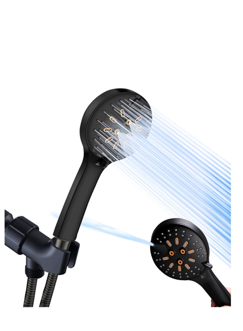 Handheld Shower Head Set Stainless Steel Bath Showerheads Shower Heads High Pressure With 6 Function Setting Multi-functions Shower Head Holder 9.8Inch Shower sprinkler