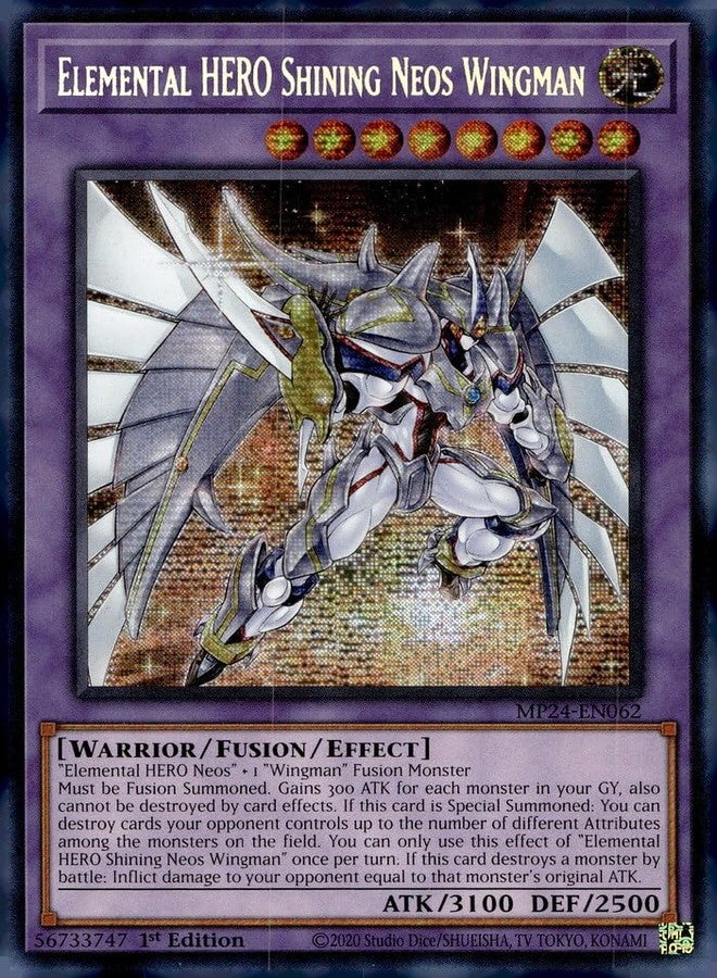 Yu-Gi-Oh! Elemental Hero Shining Neos Wingman - MP24-EN062 - Prismatic Secret Rare - 1st Edition