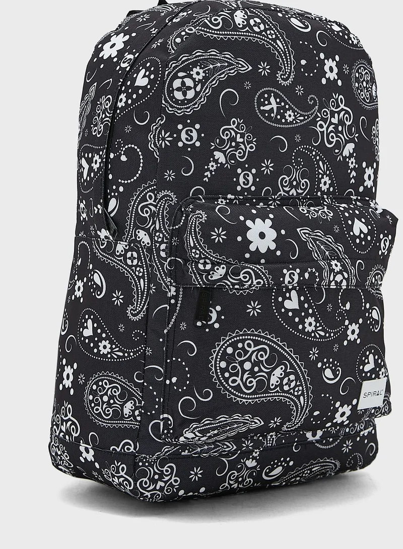 Spiral Paisley Print Backpack