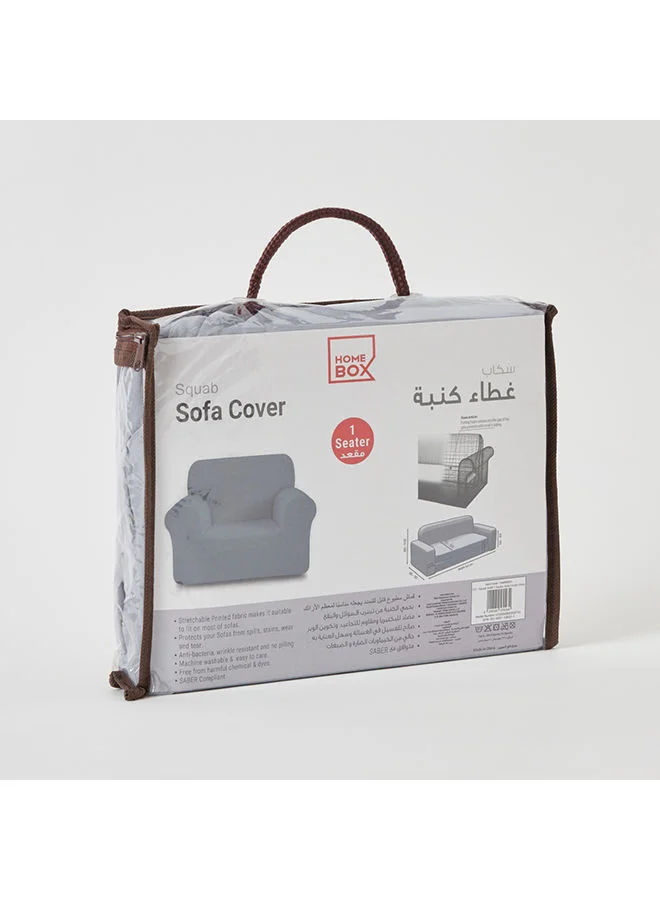 Home Box Squab Solid 1-Seater Sofa Cover 90 x 100 cm
