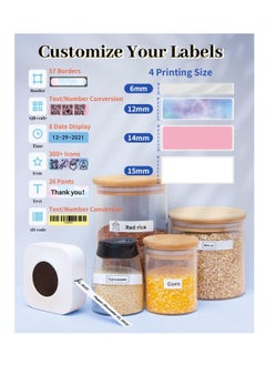 phomemo Label Maker Q30S Bluetooh Mini Label Maker Machine Portable Label Printer for Storage Name Document Label Compatible with iOS Android  White  - Image 5