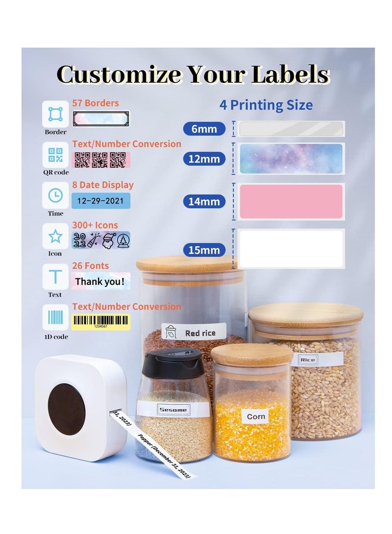 فوميمو صانع الملصقات Q30S Bluetooh آلة صانع الملصقات البسيطة طابعة ملصقات محمولة لتخزين اسم المستند متوافق مع iOS Android White - Image 5