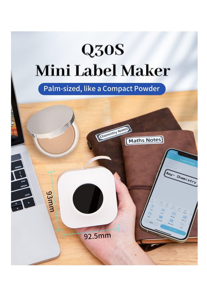 فوميمو صانع الملصقات Q30S Bluetooh آلة صانع الملصقات البسيطة طابعة ملصقات محمولة لتخزين اسم المستند متوافق مع iOS Android White - Image 2