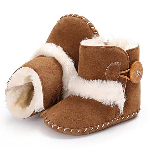 HsdsBebe Isbasic Infant Baby Premium Buttons Snow Boots Anti-Skid Rubber Sole for Toddler Boys Girls Winter Warm Crib Shoes(12-18 Months Toddler,Blue) - Image 4