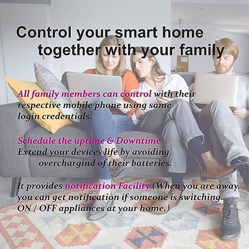 Home Mate HomeMate® WiFi+BLE 2-Way 2 Gang Touch Switch | No Hub Required | Dry Contact Switch | Home Automation | Compatible with Alexa and Google Home (1, White) - Image 5