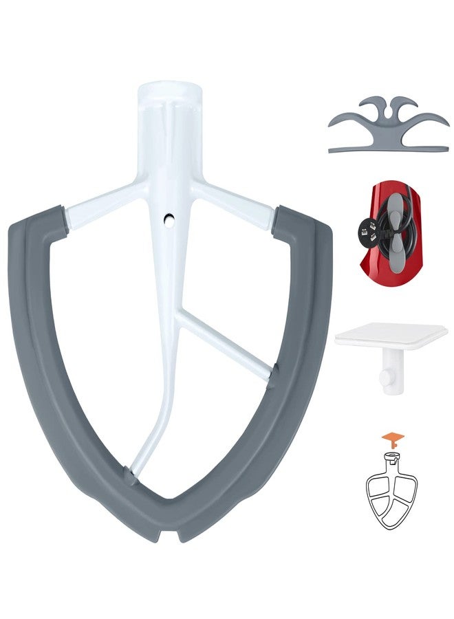 Owowong Flex Edge Beater for KitchenAid 6 QT Bowl-Lift Stand Mixer with 2 Kitchen Accessories, Flat Beater Paddle with Flexible Silicone Edges Bowl Scraper, Kitchen Aid Mixers Accessories - Image 1