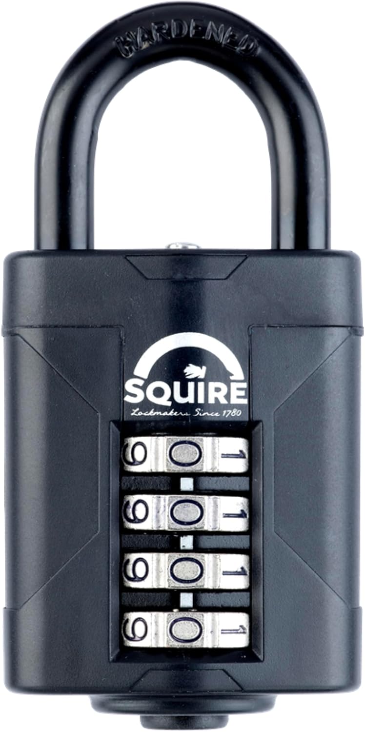 Squire Heavy Duty 4 Wheel Combination Padlock - 50mm Wide, Weatherproof, Alloy Steel - Image 1