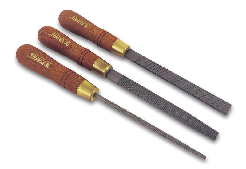 Narex 3 Piece Set Round Rattail Half Round and Rectangular 150 mm Cabinetmaker Wood Course Cut Rasp Hardwood Handle analog 854201