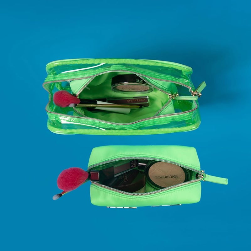 Colorbar Lips  Lashes Box Pouch Set Of Two  Neon Green - Image 4