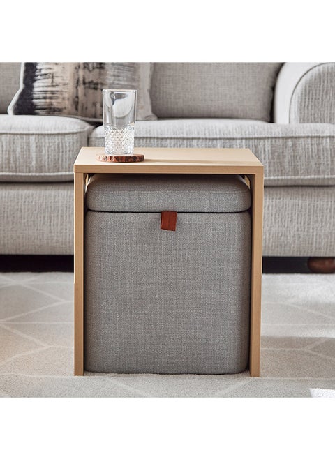 Nordica End Table with Storage Ottoman 40 x 46 x 40 cm