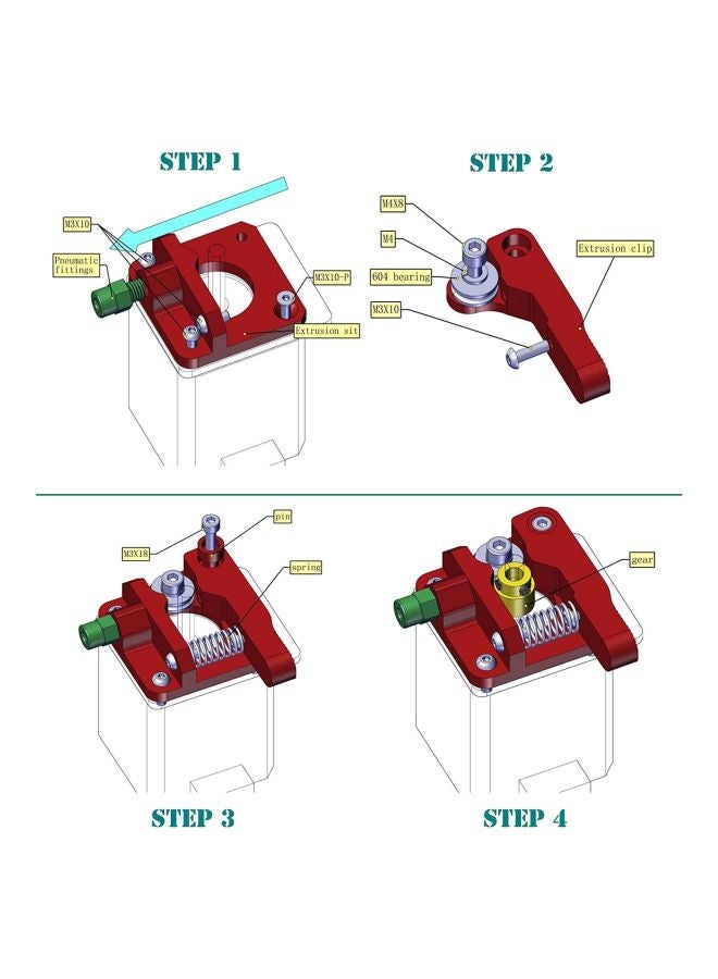 Creality 3D Extruder Kit For 3D Printer Red/Silver/Gold - Image 5