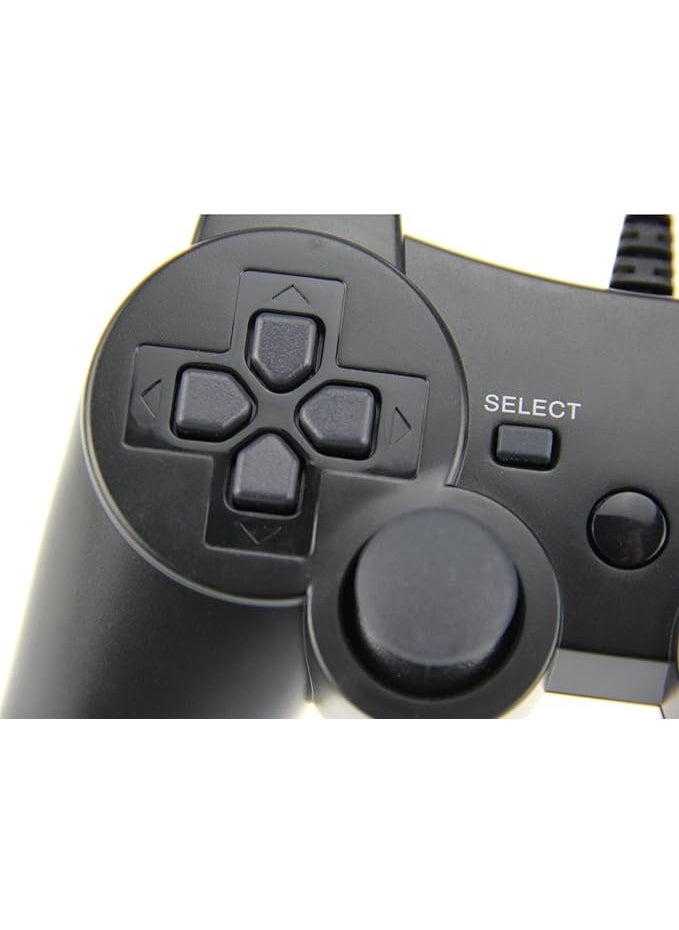 ذراع تحكم سلكي للألعاب متوافق مع PS4 والكمبيوتر – مزدوج الاهتزاز – لون أسود