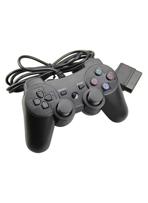 ذراع تحكم سلكي للألعاب متوافق مع PS4 والكمبيوتر – مزدوج الاهتزاز – لون أسود