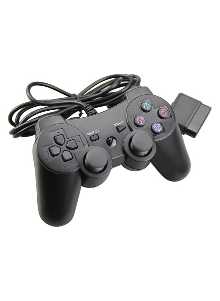 ذراع تحكم سلكي للألعاب متوافق مع PS4 والكمبيوتر – مزدوج الاهتزاز – لون أسود