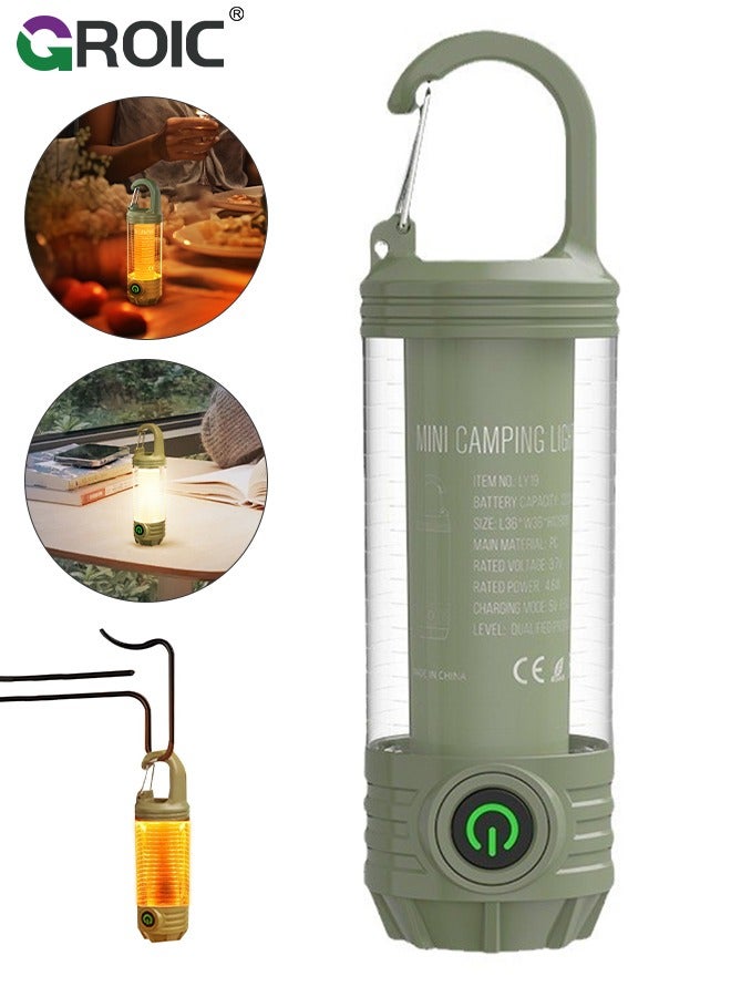 GROIC Multifunctional Flashlight Camping Light, Camping Lights, Camping LED Lamp, 3 Lighting Colors - Waterproof Tent Lamp with 2 Adjustable Flashlight Modes for Hiking, Fishing, and Outdoor Camping - Image 1