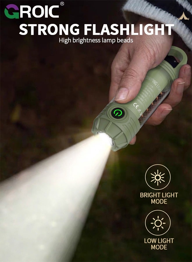 GROIC Multifunctional Flashlight Camping Light, Camping Lights, Camping LED Lamp, 3 Lighting Colors - Waterproof Tent Lamp with 2 Adjustable Flashlight Modes for Hiking, Fishing, and Outdoor Camping - Image 5