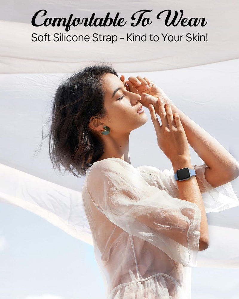 Sunnywoo Lace Sport Silicone Band Compatible with Apple Watch 38mm 40mm 41mm 42mm 44mm 45mm 46mm 49mm for Women, Soft Wristband Waterproof Replacement for iWatch Series Ultra 10 9 8 SE 7 6 5 4 3 2 1 - Image 5