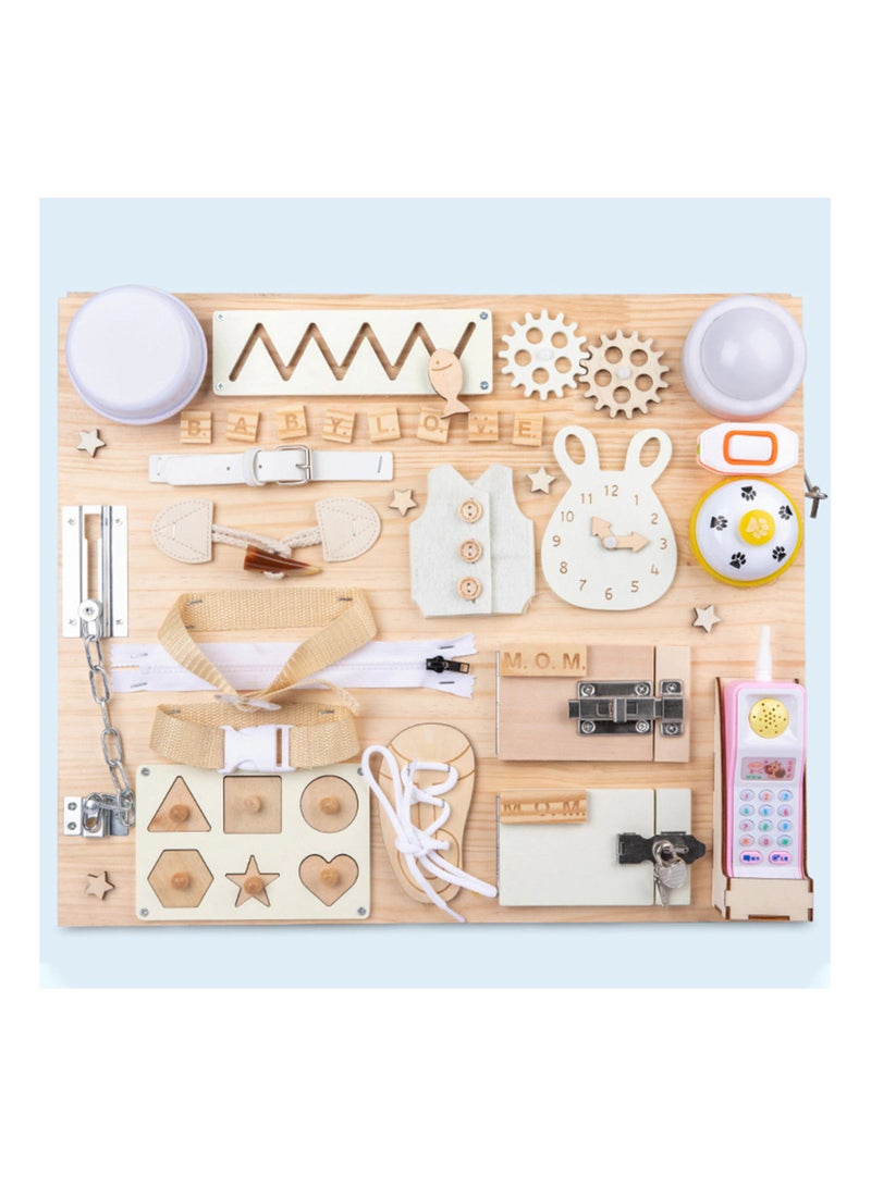 cuqup Montessori Busy Board ALL in ONE Wooden Sensory Toys for Toddlers Activity Boards Children Aged 2-6 - Image 1