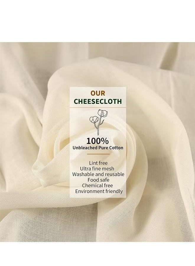 هابي دي 1 قطعة من القماش القطني ، الصف 90 - للطبخ ، التصفية ، صنع الجبن ، القهوة الباردة ، شاش غير مبيض 100٪ قابل لإعادة الاستخدام ، أقمشة جبنة من القطن الخالص فائقة النعومة (50 * 50 سم) - Image 2