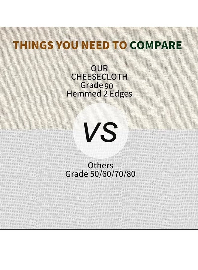 هابي دي 1 قطعة من القماش القطني ، الصف 90 - للطبخ ، التصفية ، صنع الجبن ، القهوة الباردة ، شاش غير مبيض 100٪ قابل لإعادة الاستخدام ، أقمشة جبنة من القطن الخالص فائقة النعومة (50 * 50 سم) - Image 3