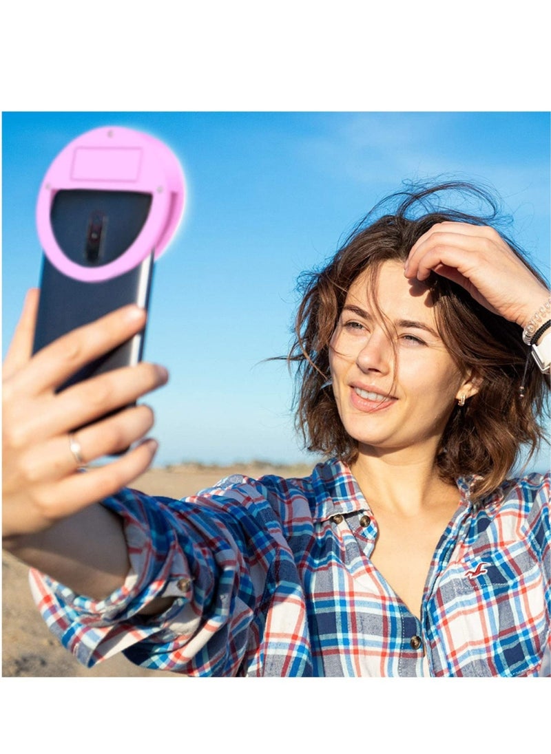Mini Clip-on Smartphone Selfie Ring RGB LED Light Beauty Lamp Built-in Rechargeable Battery For Smartphones