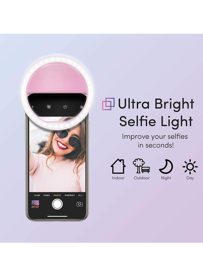 Mini Clip-on Smartphone Selfie Ring RGB LED Light Beauty Lamp Built-in Rechargeable Battery For Smartphones