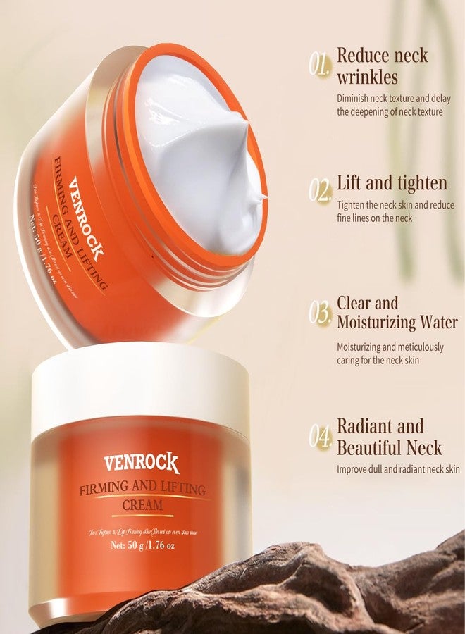 VENROCK Neck Firming Cream - Tightening & Lifting Moisturizer for Sagging Skin & Crepey Texture - Anti-Aging Hydrating Cream with Niacinamide & Shea Butter for Neck, Chest & Décolleté - 1.76 oz - Image 2