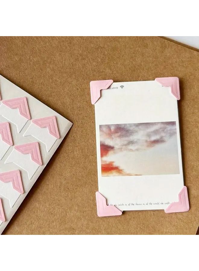 Pink Self Adhesive Photo Album Corner Stickers For DIY Scrapbooking 1pc - Image 1