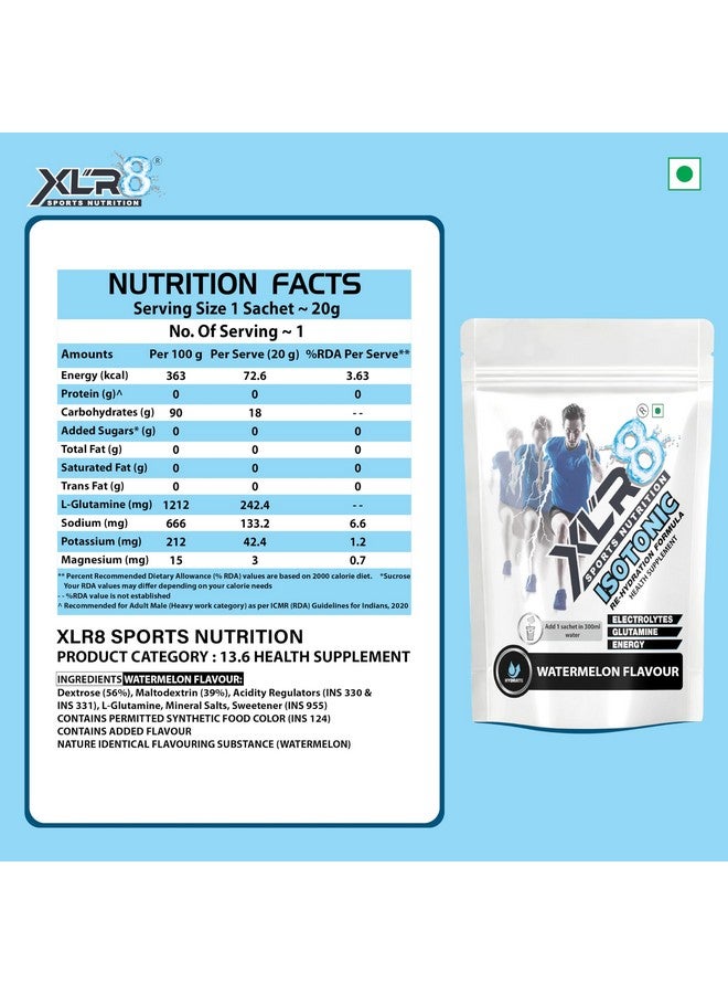 XLR8 Electrolytes Powder | Energy Drink Hydration Powder - Watermelon, 300g & Shaker | Isotonic Gym Workout & Endurance Supplement - Image 4