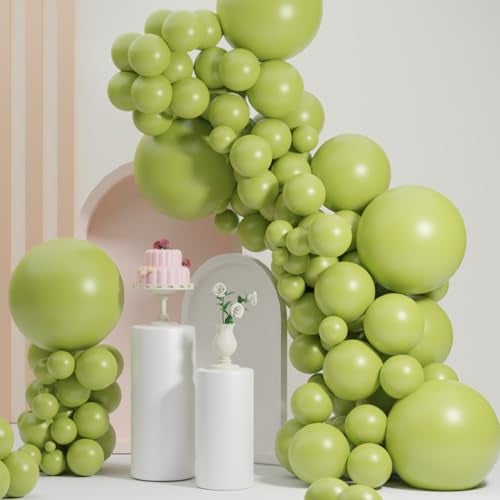 SCMDOTI Green Balloons Different Sizes Scmdoti Teender Green Balloons 18 12 10 5 Inches Greens Balloon Garland Arch for Wild One Party Birthday Baby Shower Bridal Shower Wedding DecorationsTenderGreen - Image 1