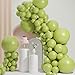 SCMDOTI Green Balloons Different Sizes Scmdoti Teender Green Balloons 18 12 10 5 Inches Greens Balloon Garland Arch for Wild One Party Birthday Baby Shower Bridal Shower Wedding DecorationsTenderGreen - Image 2