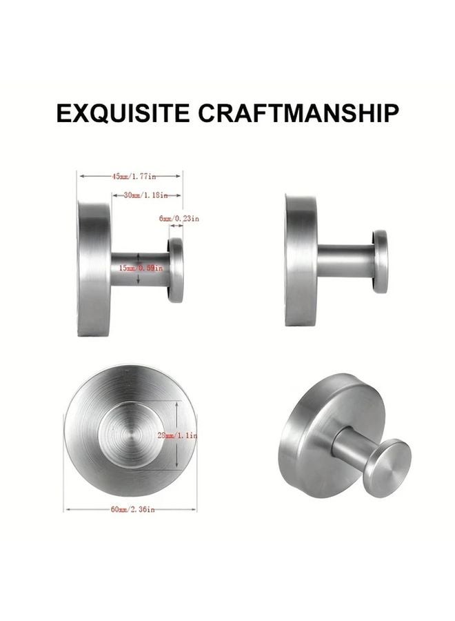 2pcs Silvery Stainless Steel Suction Cup Hook Waterproof Wall Mount Kitchen Bathroom Hanger - Image 4