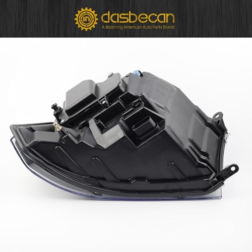 Dasbecan مصابيح أمامية هالوجين مع بروجيكتور من داسبيكان مع إشارة LED DRL متوافقة مع دودج رام 1500 2500 3500 2013-2018 مجموعة مصابيح الجانب الأيمن للراكب مع هيكل أسود وعاكس كهرماني مع لمبات - Image 4
