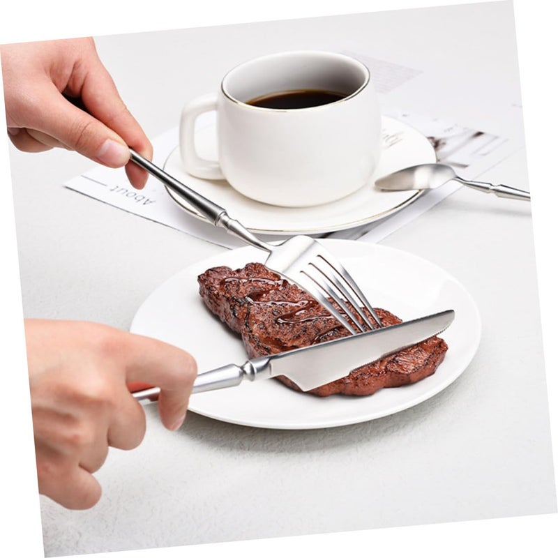 304 Stainless Steel 4Pcs Western Knife Fork Spoon Set Thickened Flatware Dining Tableware - Image 4