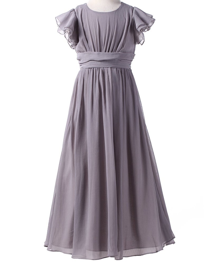 Happy Rose Junior Bridesmaid Dress Prom Party Dresses Long Flower Girl's Dress Grey 8 - Image 5