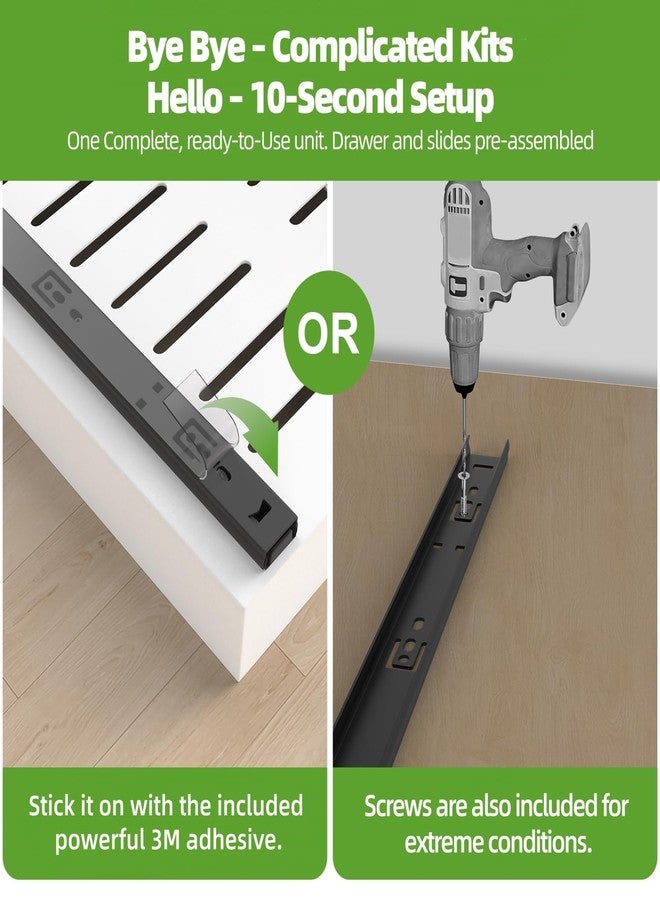 ANTOWIN Expandable Pull Out Cabinet Organizer, Adhesive with Nano Film, Pull Out Drawers for Cabinets in Kitchen, Pantry or Bathroom, Adjustable Width 16.53"-20.86" (16.5''Deep) - Image 5
