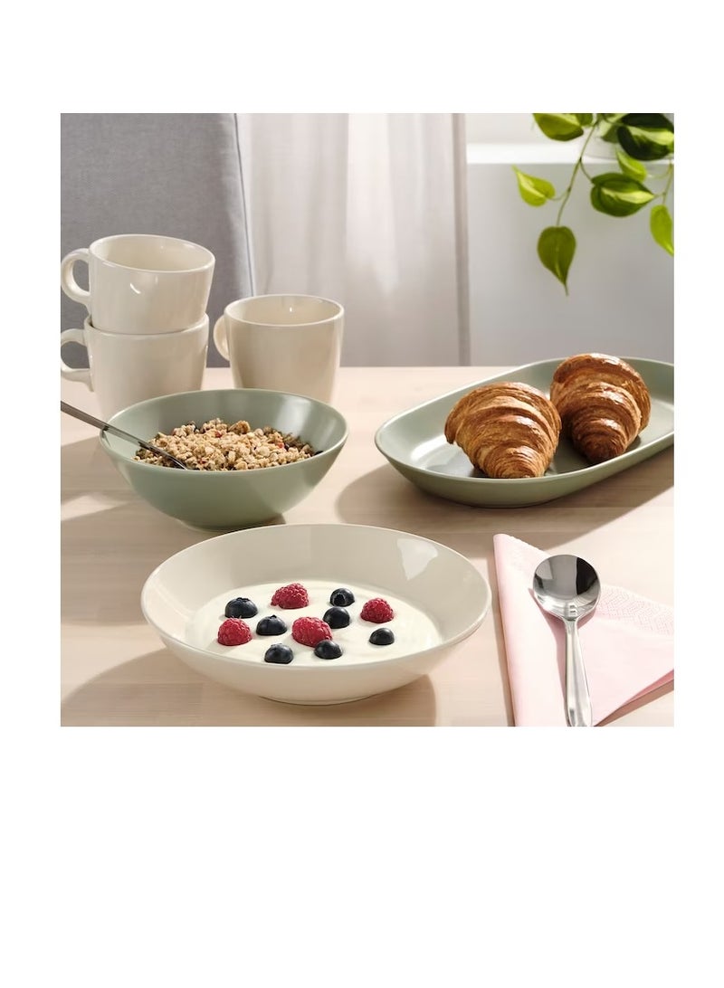 طبق عميق، بيج لامع 19 سم - Image 2