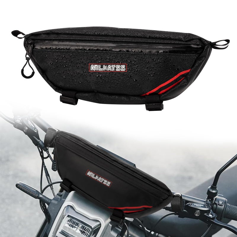 Nilkatss Dirt Bike Handlebar Bag - Waterproof & Durable Motorbike Tool Bags, Fits Light Bee Sur Ron S/X/ X160/ X260 Segway Talaria Sting, Secure Storage for Keys, Wallet & Phone - Image 1