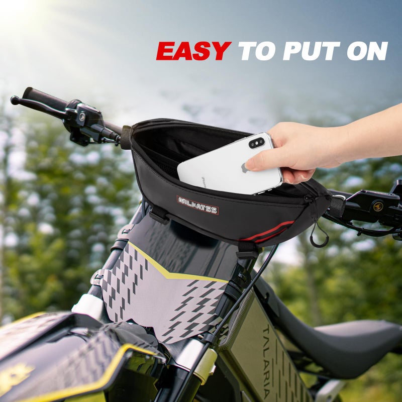 Nilkatss Dirt Bike Handlebar Bag - Waterproof & Durable Motorbike Tool Bags, Fits Light Bee Sur Ron S/X/ X160/ X260 Segway Talaria Sting, Secure Storage for Keys, Wallet & Phone - Image 5