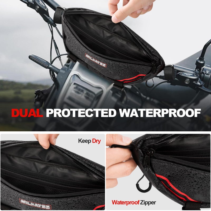 Nilkatss Dirt Bike Handlebar Bag - Waterproof & Durable Motorbike Tool Bags, Fits Light Bee Sur Ron S/X/ X160/ X260 Segway Talaria Sting, Secure Storage for Keys, Wallet & Phone - Image 3